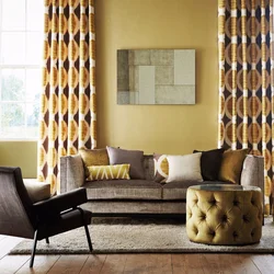 Mustard Curtains In The Bedroom Interior