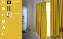 Yataq otağının interyerində xardal pərdələr