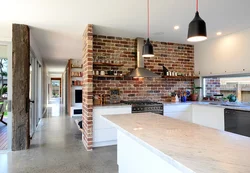 Brick Loft In The Kitchen Interior