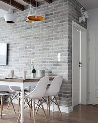 Brick loft in the kitchen interior