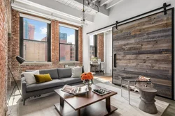 Brick loft in the kitchen interior