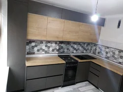 Дуб небраска в интерьере кухни