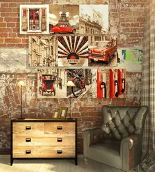 Paintings for loft kitchen interior