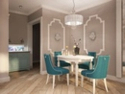 Turquoise chairs for the kitchen in the interior