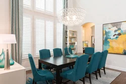Turquoise chairs for the kitchen in the interior