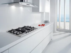 Beige hob in the kitchen interior