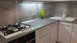 Beige hob in the kitchen interior