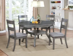 Gray chairs for the kitchen in the interior