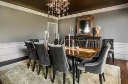 Gray chairs for the kitchen in the interior