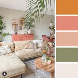 Combination of colors in the interior 2023 living room