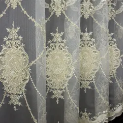 Tulle With Embroidery In The Living Room Interior