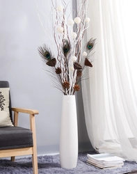 Vase for dried flowers in the living room interior