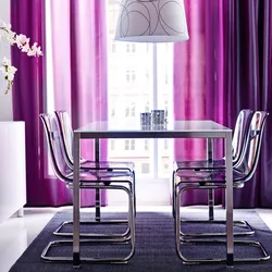 Pink chairs for the kitchen in the interior