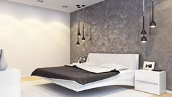 Wallpaper for plaster in the bedroom interior