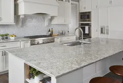 Gray Marble Countertop In The Kitchen Interior