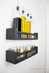 Shelf for spices in the kitchen interior