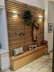 DIY slats in the hallway interior