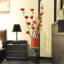 Artificial flowers for the interior in the hallway