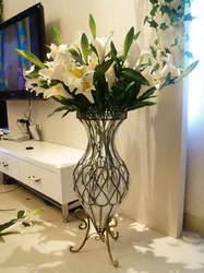 Artificial flowers for the interior in the hallway