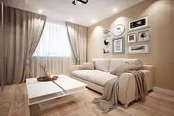Cappuccino sofa in the interior of the living room