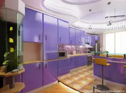Дохили ошхона дар ранги сабз арғувон