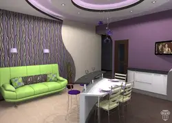 Интерьер Кухни В Фиолетово Зеленом Цвете