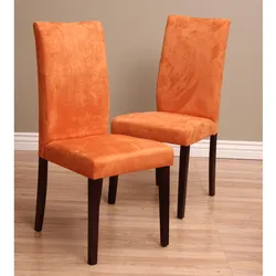 Orange chairs for the kitchen in the interior