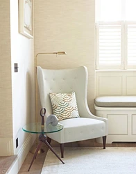 Armchair With Floor Lamp In The Bedroom Interior