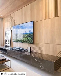 Living Room Interior With Wood Paneling