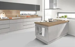 Дуб галифакс олово в интерьере кухни