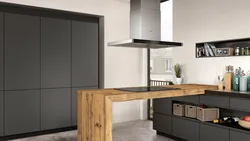 Вытяжка островная для кухни в интерьере