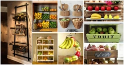 Vegetables and fruits for kitchen interior