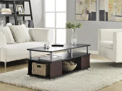 Transformable table in the living room interior of the living room