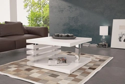 White Coffee Table In The Living Room Interior