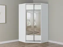 White Corner Wardrobe In The Bedroom Interior