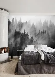 Photo Wallpaper Forest In The Fog In The Bedroom Interior