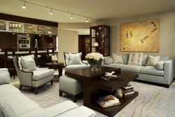 Table and sofa in living room interior