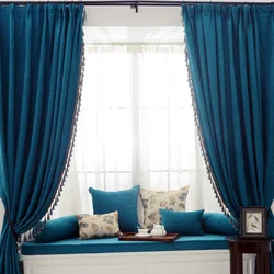 Sea ​​Wave Curtains In The Bedroom Interior