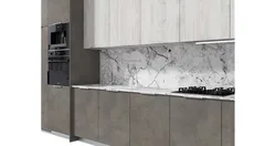 Ошхона хокистарӣ дар дохили бо countertops мармар
