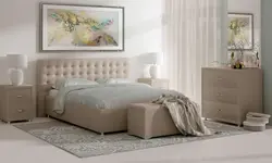 Кат беж бо headboard нарм дар дохили хоб