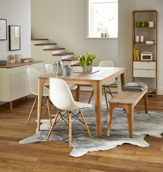 Wooden Table And Chairs For The Kitchen In The Interior