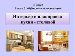 Прэзентацыя тэхналогія 5 клас інтэр'ер і планіроўка кухні сталовай