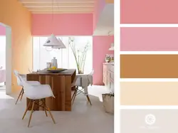 Wallpaper paint for painting color palette in the kitchen interior