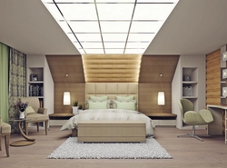 Semi-attic bedroom design