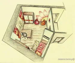 Bedroom pentagonal design