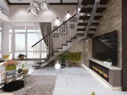 Two-level living room design