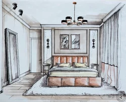 Bedroom design sketch