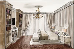 Bedroom design sketch