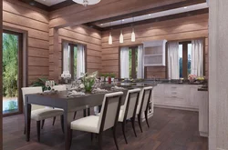 Kitchen imitation timber design