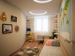 Narrow children's bedroom design